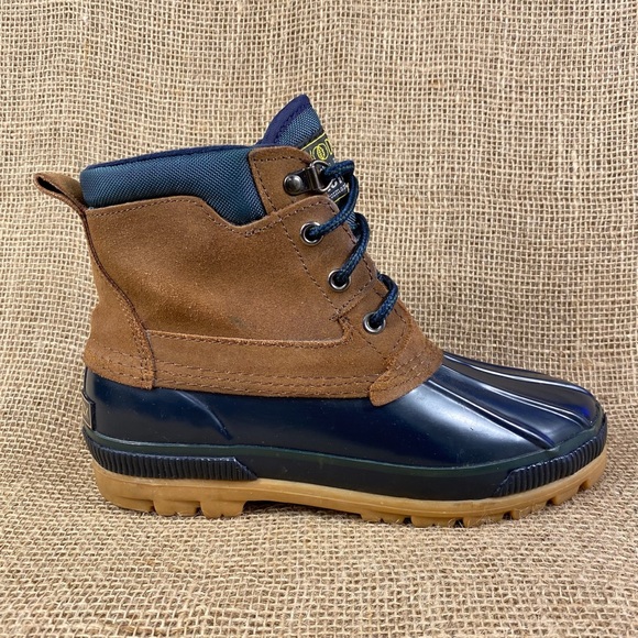 Women’s duck boots rain boots blue leather thermollte insulation size 7 M - Picture 4 of 9